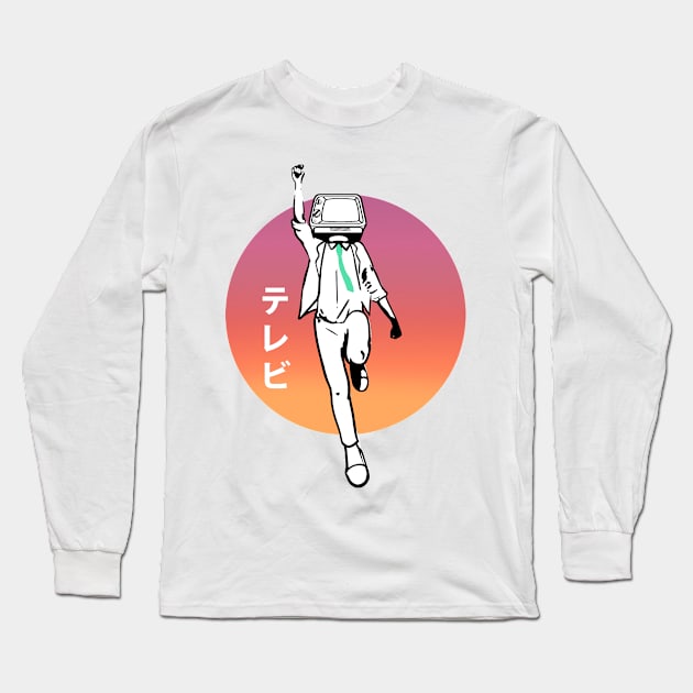 "Terebi Man" Long Sleeve T-Shirt by The chrisyamao Store